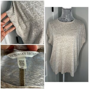 Victoria’s Secret Heathered Tan Shirt Top Womens Size Small S